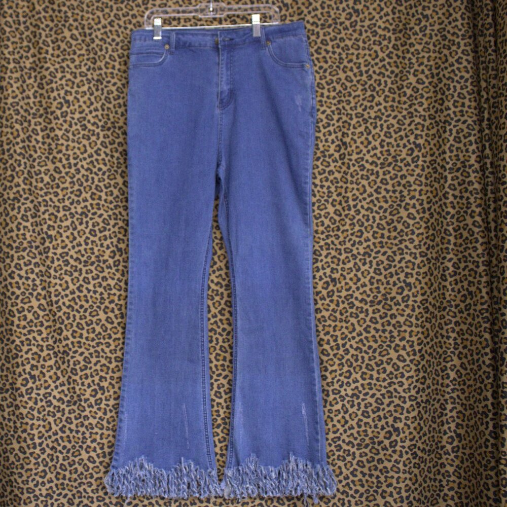 NWT Before You Frayed Denim Flare Jeans size XL
